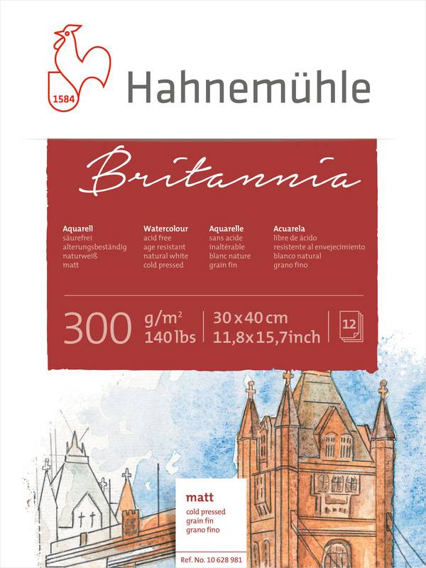 Akvarelový blok Britannia 30x40cm - za studena lisovaný