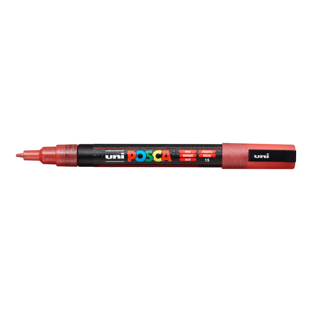 Akrylový fix Posca PC-3M (jednolivě): Glitter Red