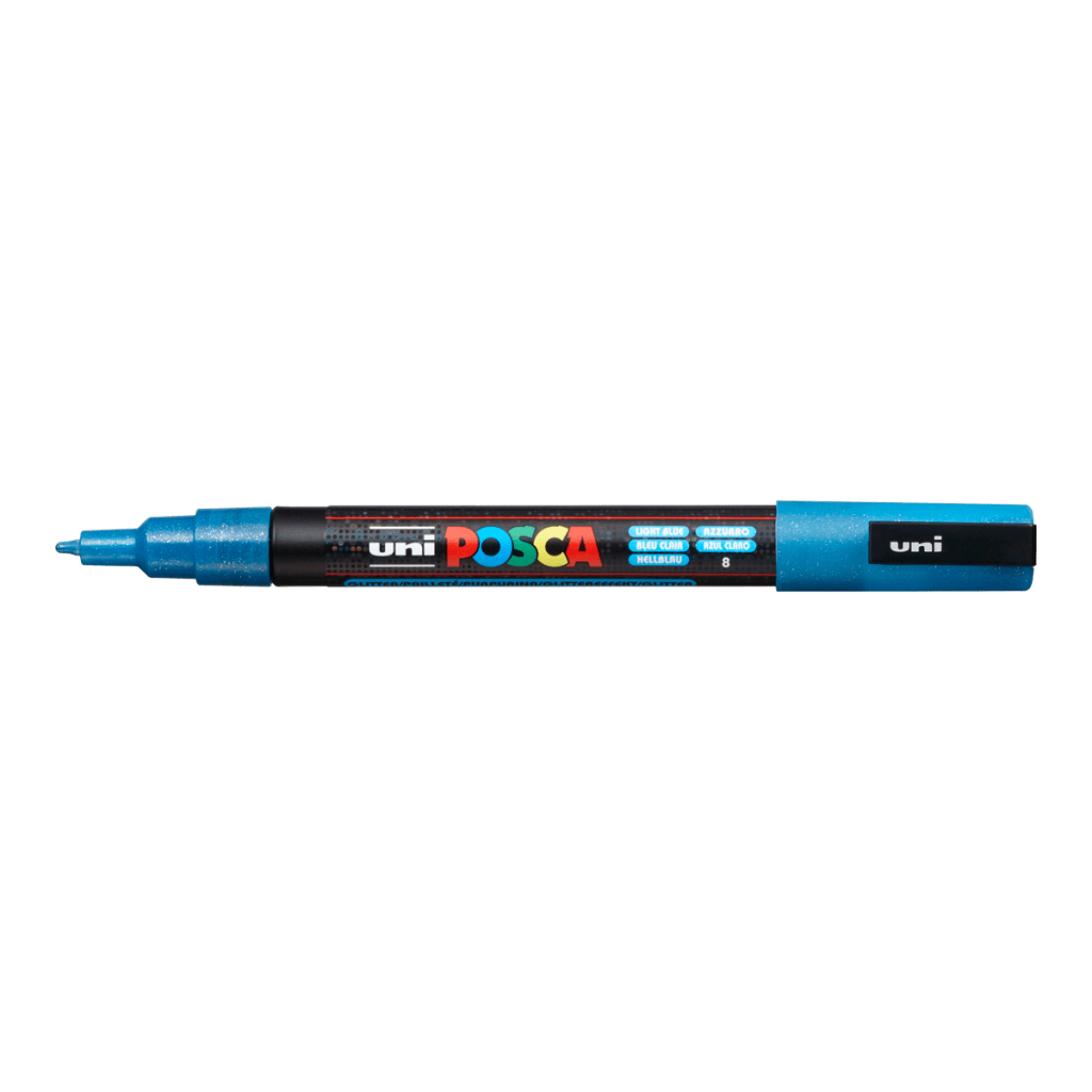 Akrylový fix Posca PC-3M (jednolivě): Glitter Light Blue