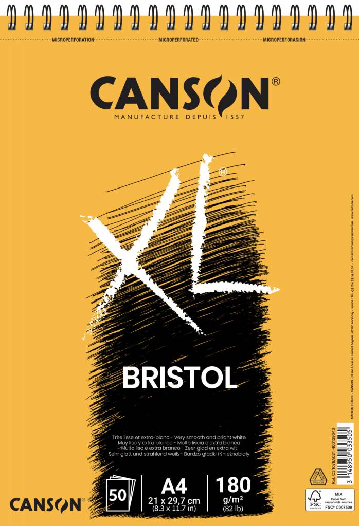 Blok XL Bristol  A4 180g/m2