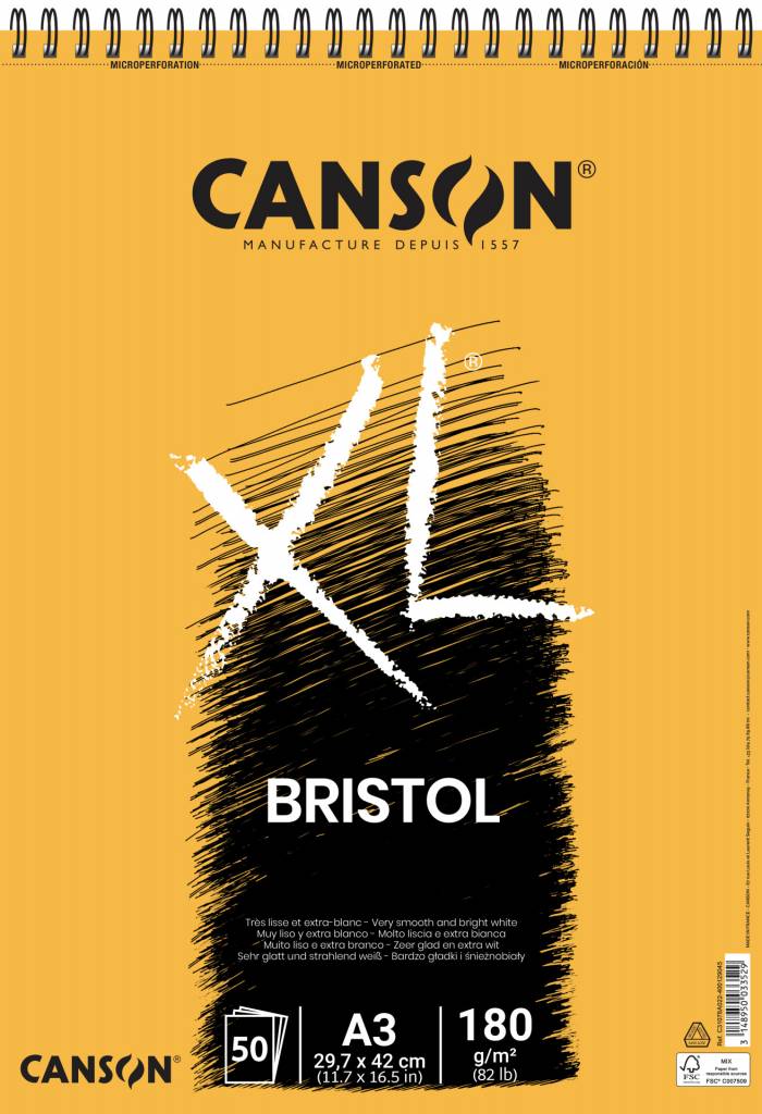Blok XL Bristol A3 180g/m2