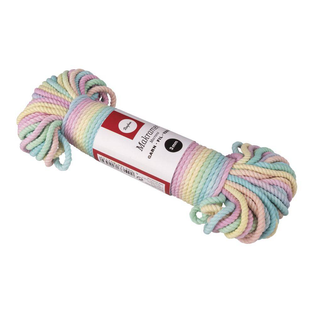 Příze na macramé - duhová - 30m, pr.3mm