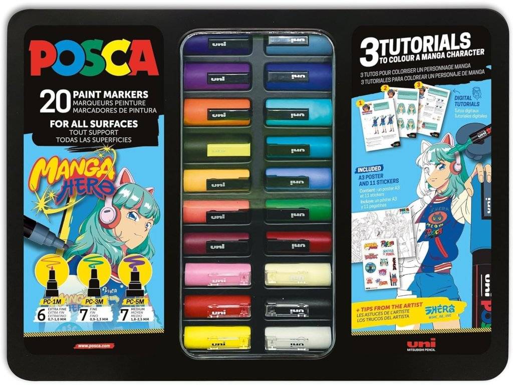 Sada akrylových popisovačů POSCA Manga Hero