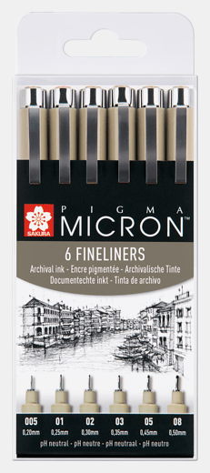 Sakura Pigma Micron sada 6ks