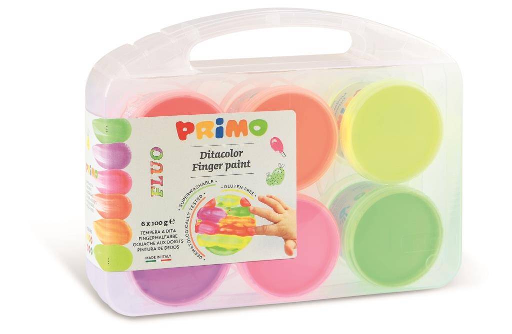 Prstové barvy Primo fluo 6x100g