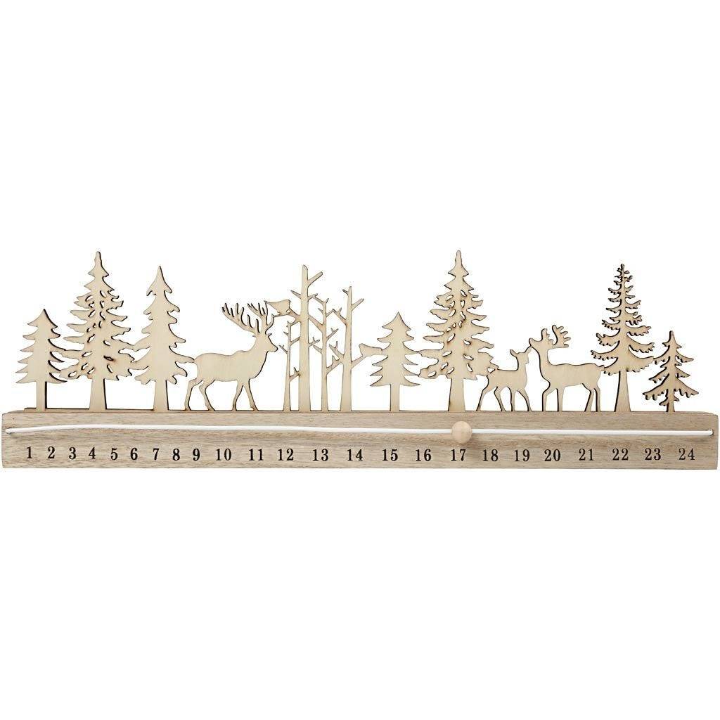 Dřevěný adventní kalendář 40cm