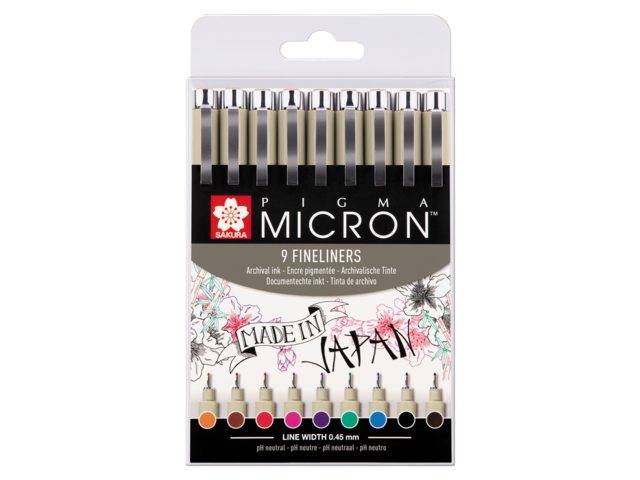 Sakura Pigma Micron 05 - barevná sada 9ks