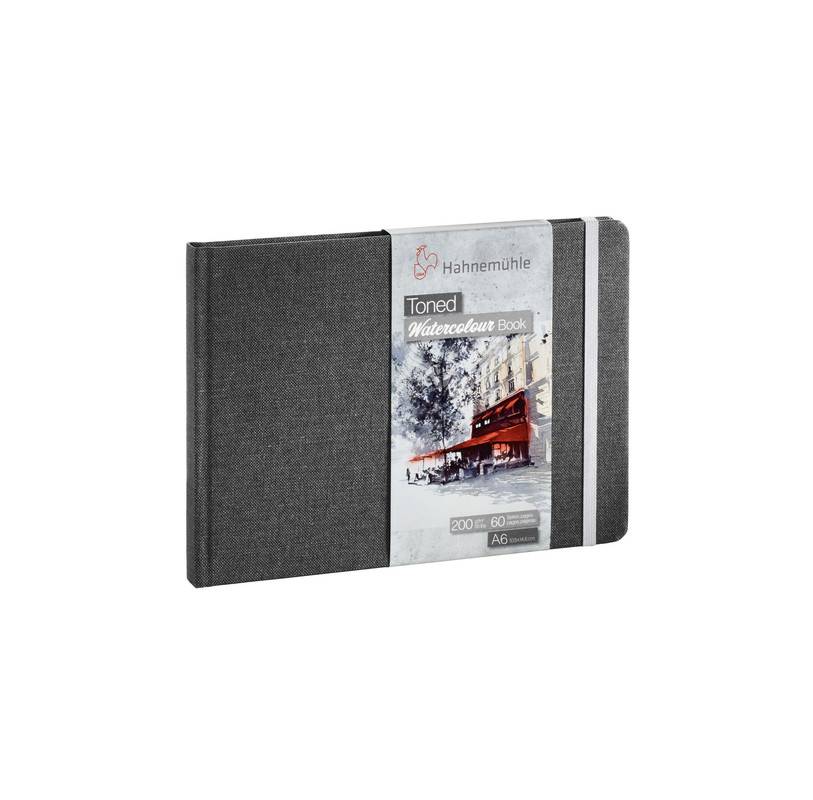 Toned Watercolour Book A6 na šířku - šedá