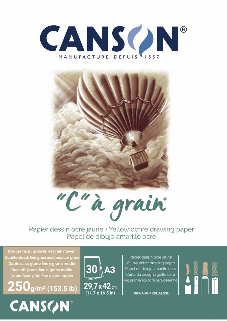 Skicák "C"a grain A3 okrový