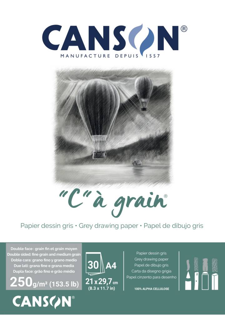 Skicák "C"a grain A4 šedý