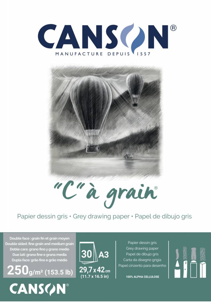 Skicák "C"a grain A3 šedý