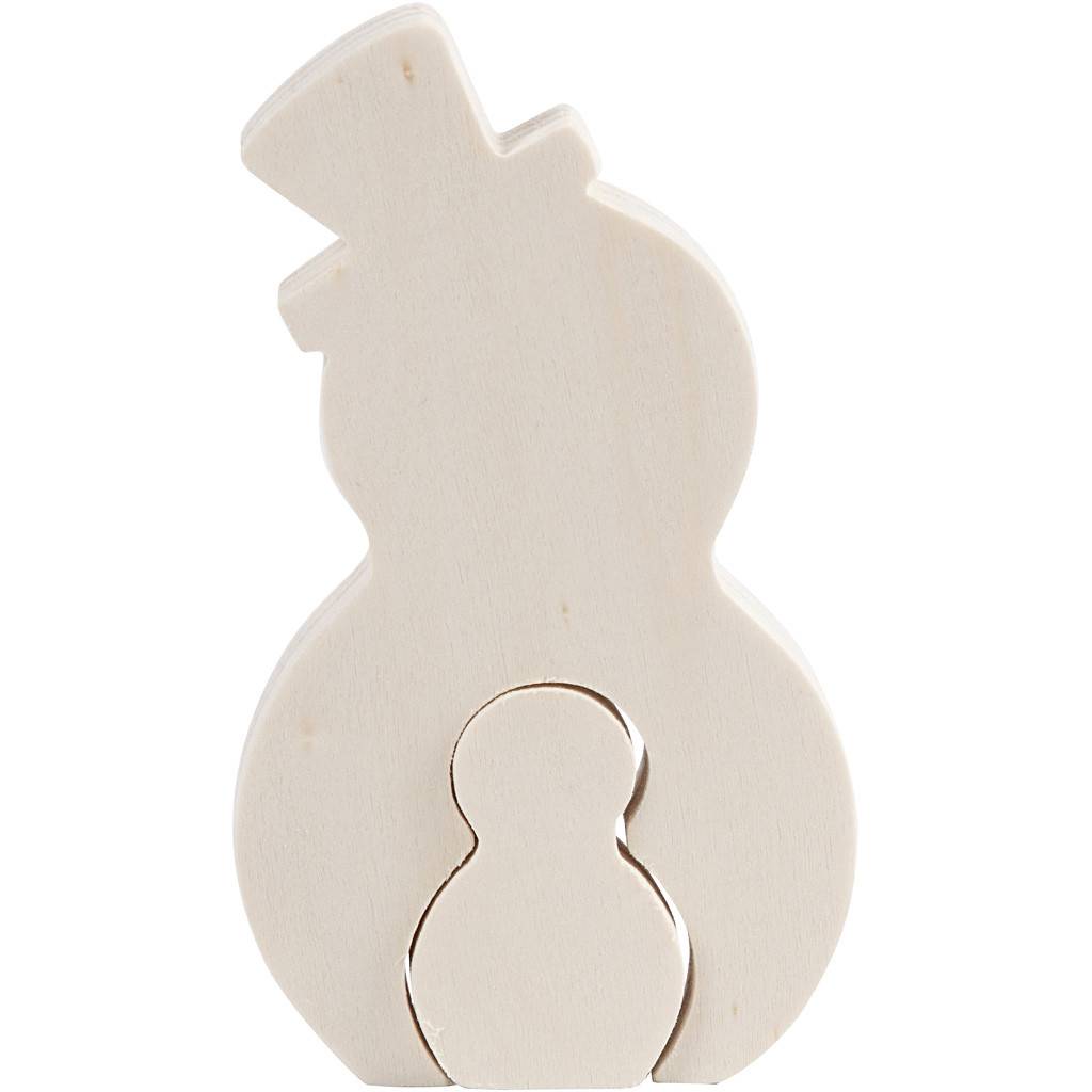 Dřevěný sněhulák 11,5cm 2v1