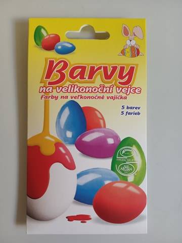 Barvy na velikonoční vajíčka 5ks