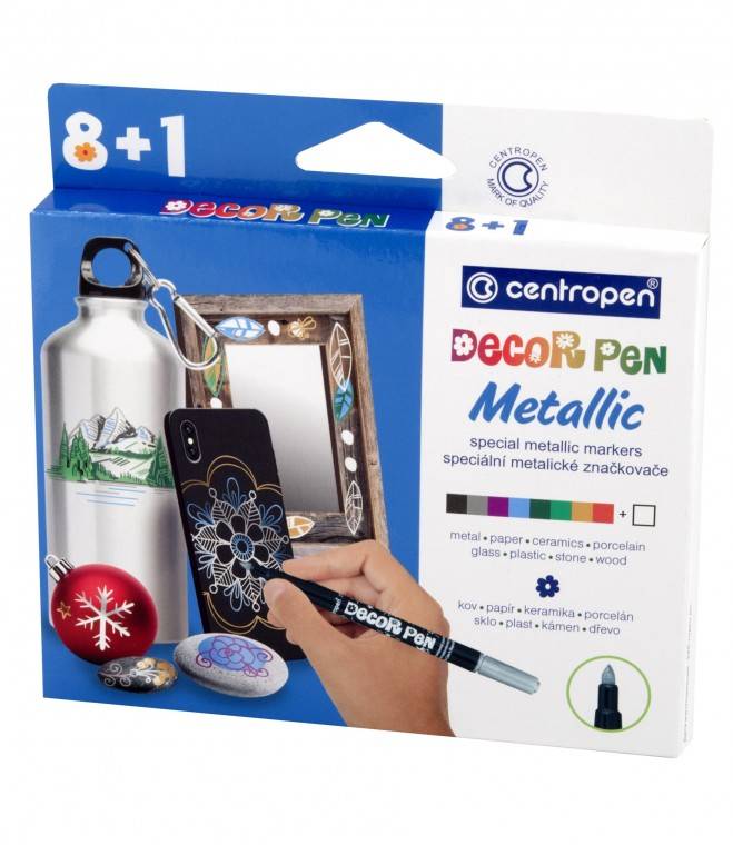 Popisovače Decor Pen Metallic 8+1