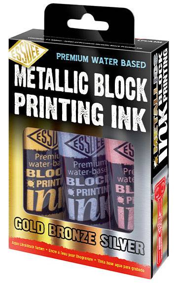 Sada metalických barev na linoryt 3x100ml