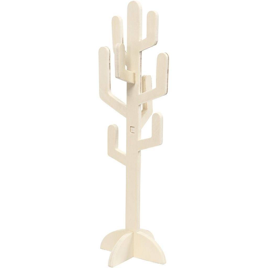 Dřevěný kaktus 38cm
