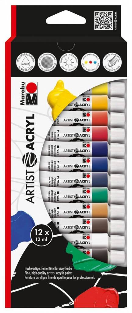 Akrylové barvy Artist Acryl 12x12ml