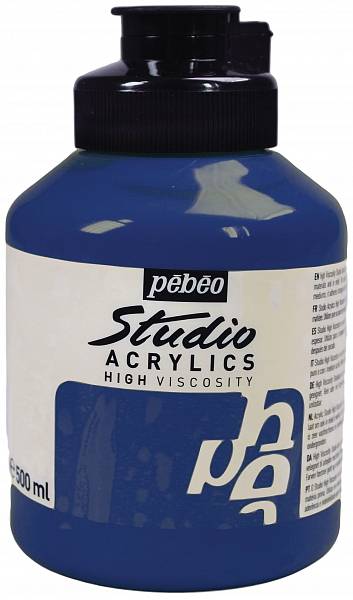 Akrylové barvy Studio Acrylics 500ml: Tm. Ultramarine modrá 15 - Studio Acrylics 500ml