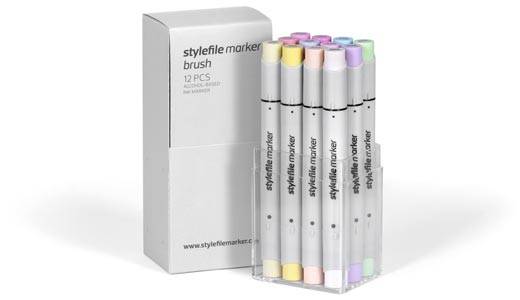Stylefile fixy Brush Pastel set - 12ks