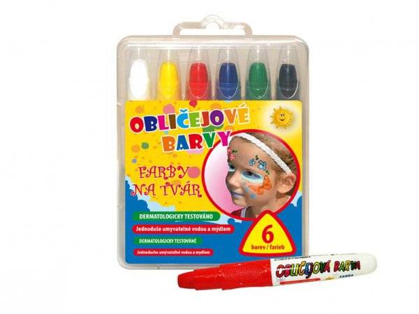 Barvy na obličej set 6 ks