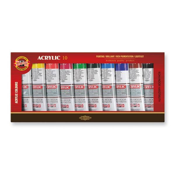 Akrylové barvy - sada 10x40ml